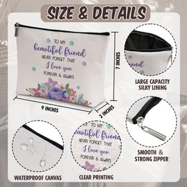 Eronm Friendship Makeup Bag, Friendship Gifts for Women, Small Cosmetic Bag for Purse Cosmetics, Travel Essentials Gifts for Women Girls, Birthday Mother's Day Christmas Gifts-B27