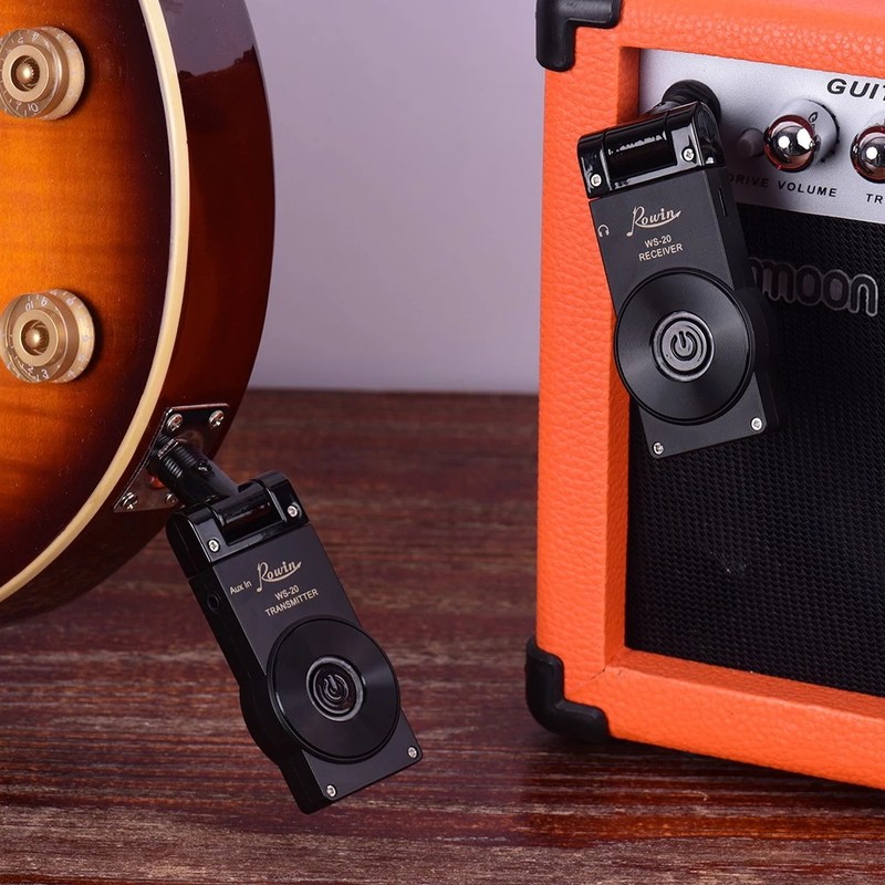 Rowin WS-20 2.4G Wireless Rechargeable Electric Guitar Transmitter Receiver Set