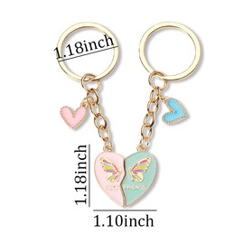 Matching Friendship Keychains for Women Birthday Gifts for Best Friend Wedding Day Gifts for Bride Cute Graduation Gifts for Teen Girls BFF Keychains for 2 Bestie Moving Away Gifts for Friends Female