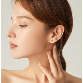 Jewktuai Earrings, Men's, Women's, Popular, Simple Earrings, Small, Titanium, Cartilage Earrings, For Both Ears, 6 Colors, Hypoallergenic Metal, 0.1 inch (3 mm), 0.2 inches (4 mm), 0.2 inches (5 mm),