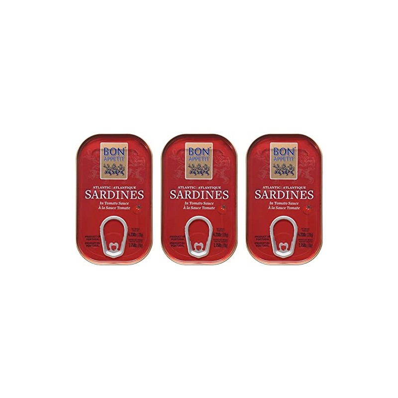 Sardines in tomato Sauce Omega-3, 3 tins x 120 g,