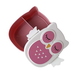 SuperglockT Cartoon Owl Lunch Box with Divider Children, Girls, Boys Cute Breakfast & Snack Box, Easy to Transport for Nursery Trip, Travel, Camping, Picnic