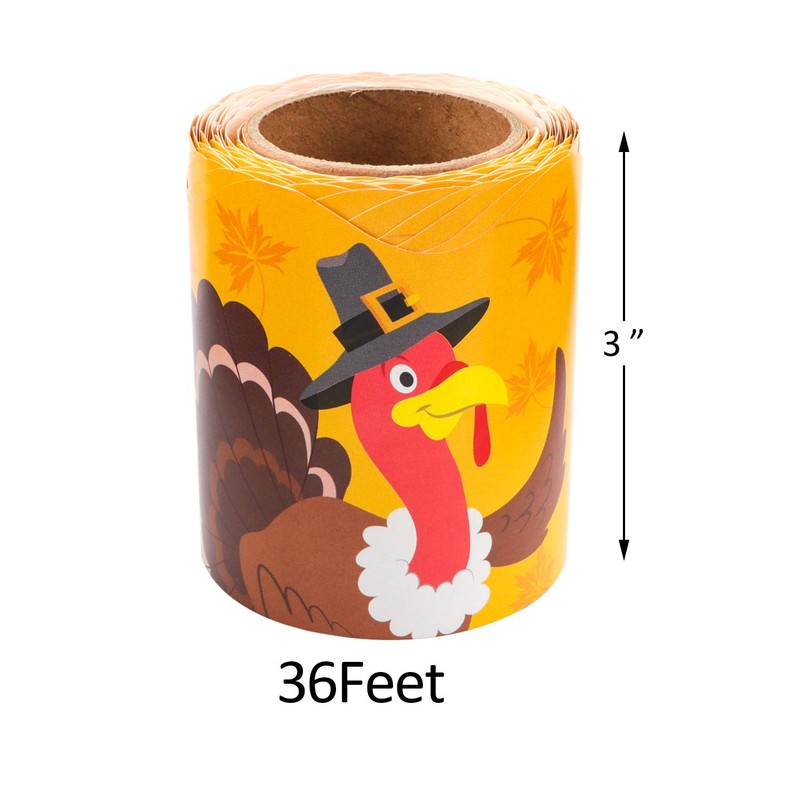 Thanksgiving Turkey Theme Bulletin Board Border Trim for Classroom Decoration
