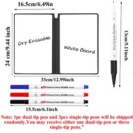 Marte Vanci Whiteboard Notebook Reusable Dry Erase Whiteboard with Pen and Wiping Cloth A5 Portable Dry Erase Pad with PU Cover White Board for Notes Lists Memo Message Presentation(Gray)