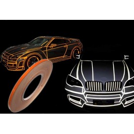 JNK NETWORKS Reflective Strip Tape – 0.2 Inch x 150 ft Adhesive Exterior Body Rim Decal Roll Reflector Waterproof Resistant DIY Security Decoration Sticker for Car Truck Motorcycle Bike Orange