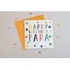Birthday Card, Stars, Happy Birthday, Papa, Embellished with Colourful Pompoms