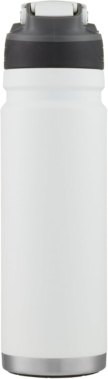 Coleman Switch AUTOSPOUT - Botella de agua aislada de acero inoxidable, 24 onzas, color blanco