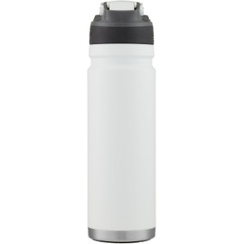 Coleman Switch AUTOSPOUT - Botella de agua aislada de acero inoxidable, 24 onzas, color blanco