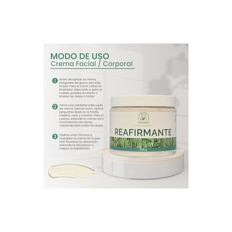 Crema Corporal Hidratante Reafirmante 400 Gr Productos Mart Mexico