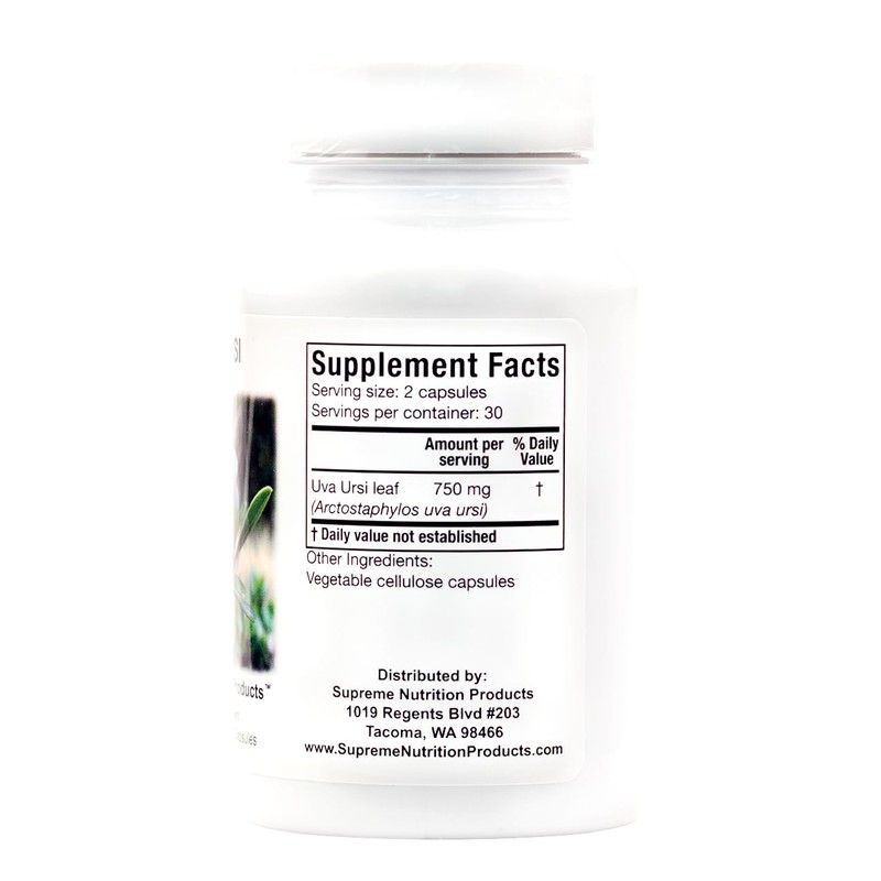 Supreme Nutrition Uva Ursi, 60 Pure Bearberry Vegetarian Capsules