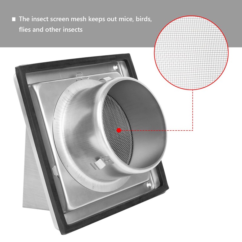 FRESH SPEED 5 Inch Dryer Vent Cover Outside Stainless Steel