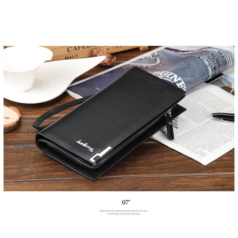YUEcthynous Men's Long Leather Wallet Large with Many Compartments Design,