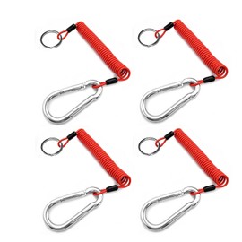 Malloryx 6' Breakaway Trailer Cable Trailer Brake Cable RV Stainless Steel Spring Towing Coiled Wire Safety Straps Ground Clip,for Breakaway Switch 4PCS