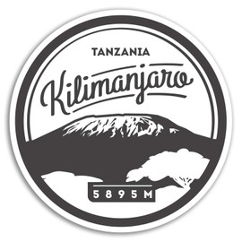 2 x 10cm Mount Kilimanjaro Vinyl Stickers - Africa Travel Sticker Luggage #17888 (10cm Wide)