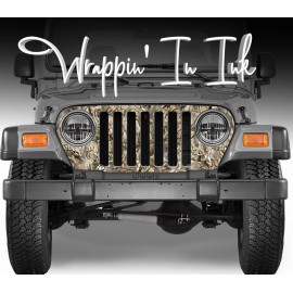 Wrappin' In Ink Grill Wrap Obliteration Buck Skull Camo for the Jeep Wrangler 1997-2006
