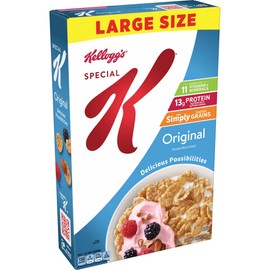 Kellogg's Special K Breakfast Cereal, Family Breakfast, Fiber Cereal, Large Size, Original, 12oz Box (1 Box)