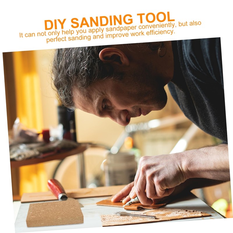 Operitacx Wooden Sandpaper Retainer Sandpaper Sanding Block Cork Backing Board