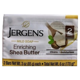 Jergens NEW! JERGENS (2-BARS) 3 Oz. (85g) Bars 🟡🫧 SHEA BUTTER Enriching Mild Soap🫧.