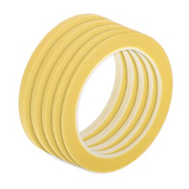 TUCKBOLD Painters Tape Medium Tack Easy Removal Masking Master Tape Yellow 5 Pcs 0.2cm/0.25cm/0.3cm/0.4cm/0.6cm x 25m