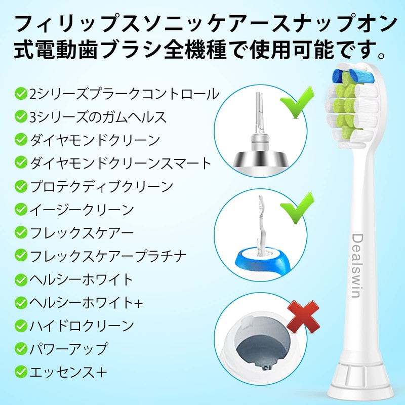 Dealswin Compatible Replacement Brushes for Phillips Sonicare Replacement Brush, Regular