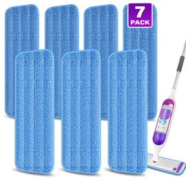 7 Count Reusable Mop Pads for Swiffer PowerMop -MEXERRIS Microfiber Wet Mops Refills PowerMop Pads Refills Machine Washable Hard Floor Mop Pads Replacement for 13''-15'' Spray Floor Mops