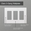Lutron Claro 3 Gang Decorator/Rocker Wallplate, Gloss | CW-3-GR |