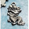unbrand 10 pieces - Antique Silver Chinese Dragon Charms Pendants