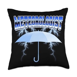 Meteorologist Weatherman Meteorology Umbrella Bootleg Style Throw Pillow