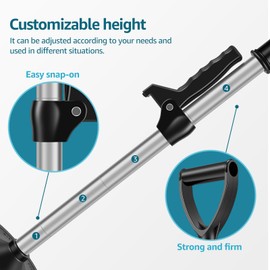 US Mobility Aids Tool Height Adjustable Stand Assist Aid 6 inch Base Standing Aids Support Nonslip Mobility Assist Tool Lift Assist Device for Daily Living Aids Elderly(black)