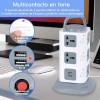 Total Supplier Multicontacto Universal Torre Regleta 11 Puertos 2 Usb
