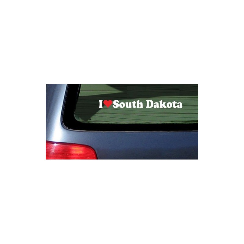 I Love Heart South Dakota State Vinyl Sticker Decal.