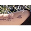 2 Sheets Temporary Rose Arrow Tattoo Flowers Tattoo Feather Tattoo