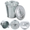 Toddmomy Mini Metal Bin with Lid, Small Metal Trash Can,
