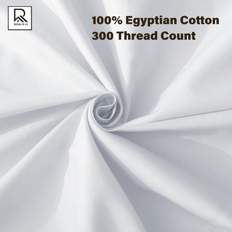 Rehan & Co Cotton Fitted Sheets King Size White 100%