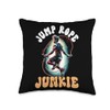Jump Rope Jumper Skipping Exercise Jumping Rope Throw Pillow