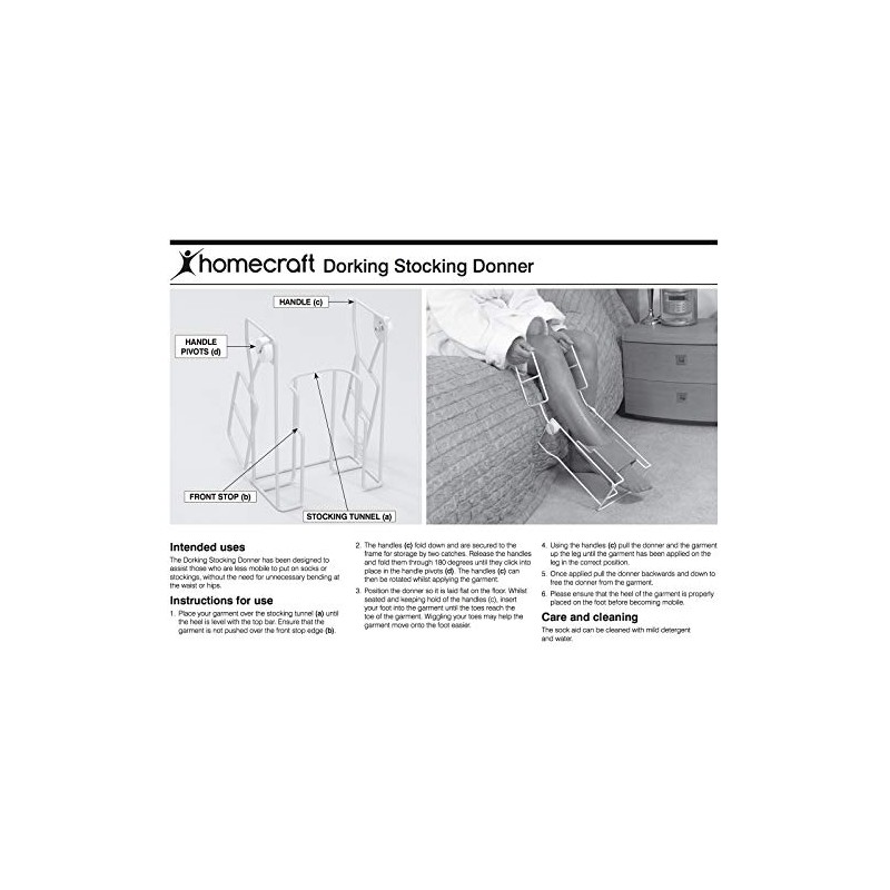 Homecraft 9133 Stocking Donner, Compression Sock Aid with Foot Insert