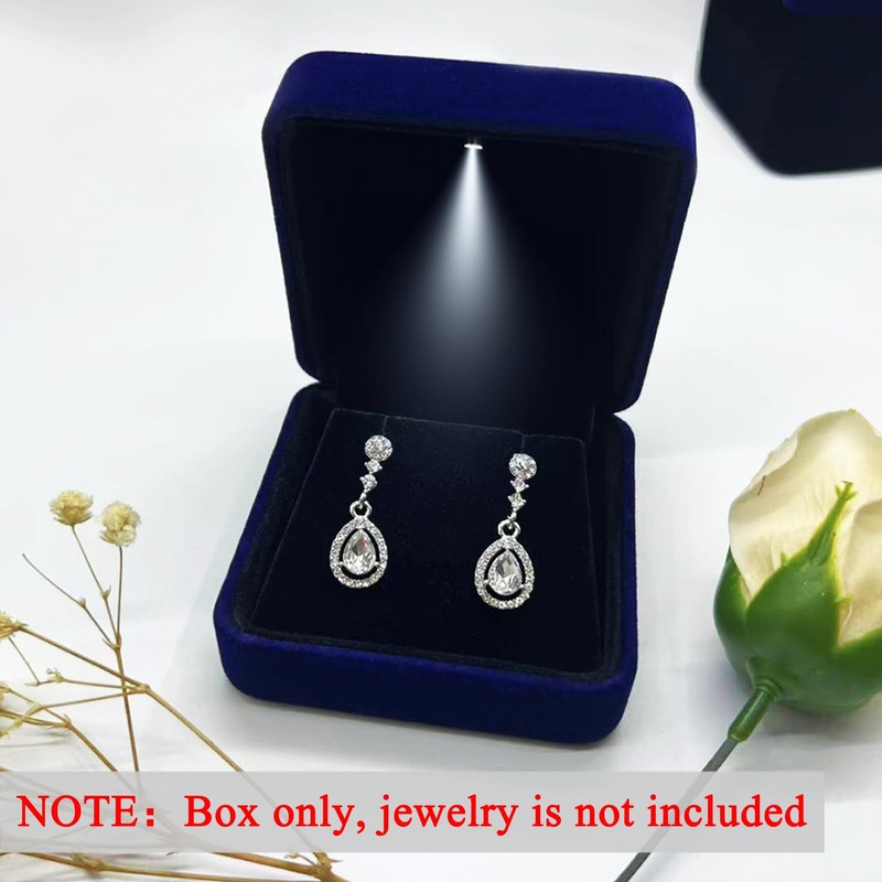 GBYAN Velvet Earring Box with LED Light, Stud Earring Gift