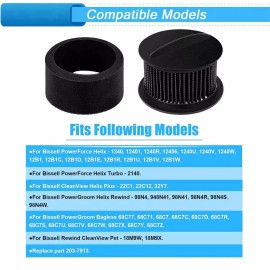 For BISSELL 2 Pack Washable Filter & Foam for Bissell CleanView Helix Plus Vacuum 32Y7