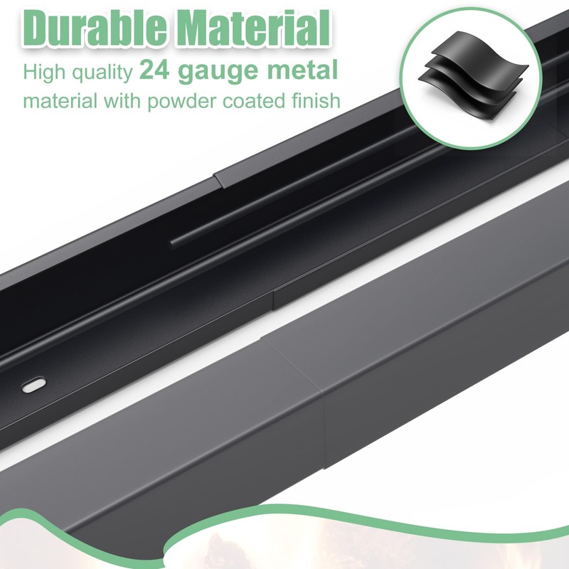 Memrita Adjustable Fireplace Curtain Rod and Valance Kit, Fireplace Curtain