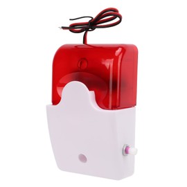 Luqeeg - Flash Siren with Cable, Red Flashing Light Siren, Alarm Flash Flashing Light Horn, Built-in LED ABS Plastic Fireproof Material, Electric Siren,