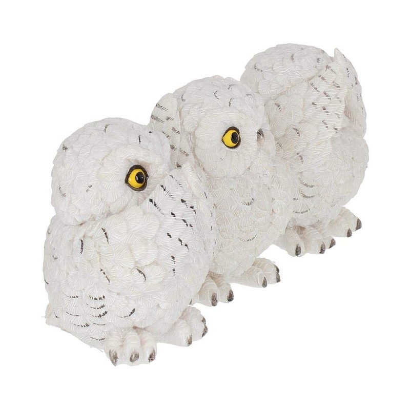 Nemesis Now Three Wise Owls Figurine 9cm White