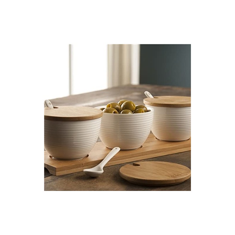 Belleek Pottery 7987 Ripple Three Bowls Set with Tray ,