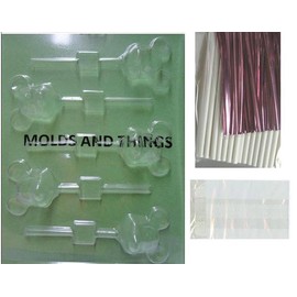 Mickey Mouse Chocolate Candy Mold Mickey the Mouse Chocolate mold With © Molding Instruction+set of 50 Lollipop Packaging Kit