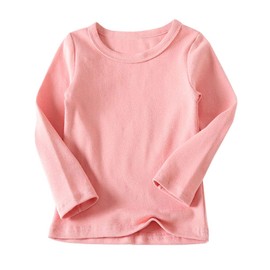 Conjunto de ropa interior térmica de 2 piezas para niños pequeños y niñas, con cuello redondo y parte inferior para niños pequeños, pijamas cálidos (1-7 años), Rosa claro, 24 meses