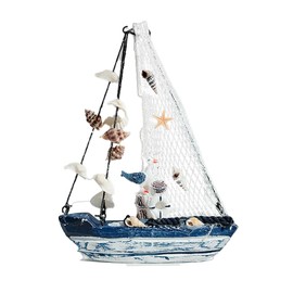 Molyorch Shell Nautical Decoration, Model Ship Sailing Yacht, Yacht Ship Boat Height with Mast Approx. 19.5 cm, Perfect for Maritime Decorations