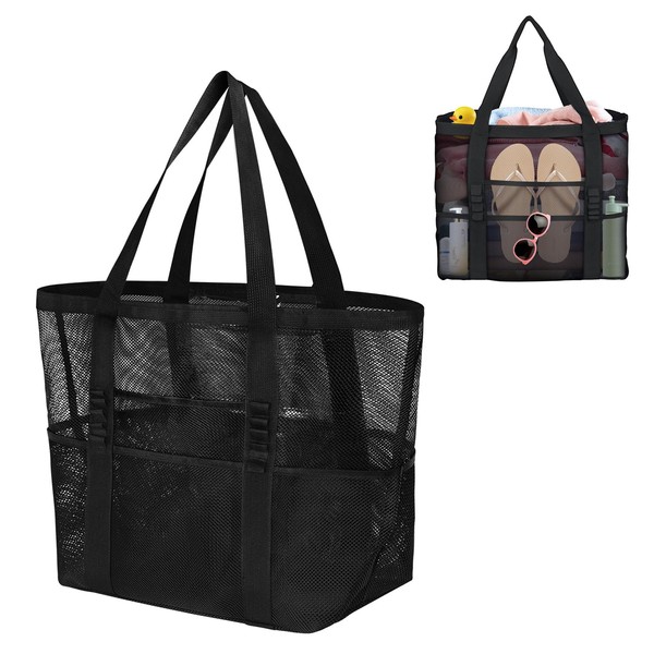 Pebipoo Mesh Shower Caddy Bag, Bathcase Portable with 7 Storage