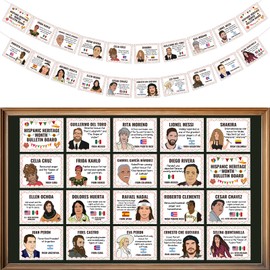 20PCS Hispanic Heritage Month Bulletin Board Decorations, Hispanic Heritage Month Decorations, Spanish Classroom Decor, String Flags with Ropes for Classroom