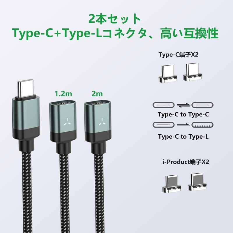 Magnetic Charging Cable [2 Pack of 2, 3.7 ft (1.2
