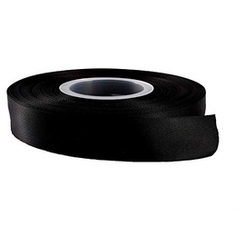 Black Satin Ribbon 25 Yard Roll of 12mm Wedding Christmas Gifts Wrap, Crafts, Decoration, Events, Bows, Dress, Party - Double Sided