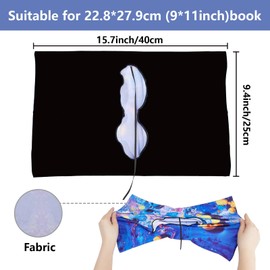 craspire Stretchy Book Cover with Book Pattern Words Black Cover Washable Reusable Large Book Cover Made of Nylon Book Protector Elastic Notebook Covers for 9 x 11 Inch Hardcover Books